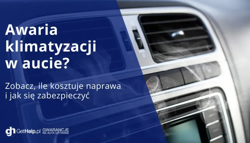 Awaria klimatyzacji w aucie? Zobacz, ile kosztuje naprawa i jak się zabezpieczyć. Dymek symbolizuje problem z układem.