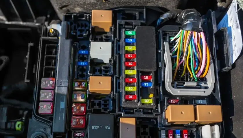 Różne rodzaje bezpieczników samochodowych, w tym te oznaczane kolorami i amperażem, tworzą skomplikowany system ochrony elektrycznej.